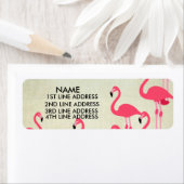 Flamants roses Étiquettes de adresse personnalisés (En situation)