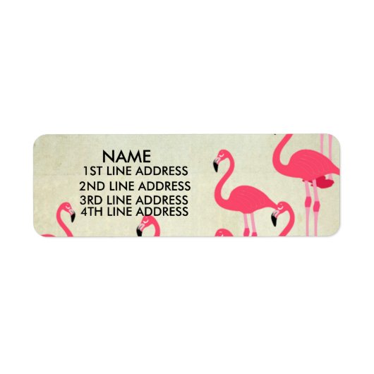 Flamants roses Étiquettes de adresse personnalisés (Devant)