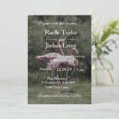 Flamants roses extérieur faire-part de mariage (Debout devant)