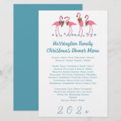 Flamants roses Famille Menu Modèle (Devant / Derrière)