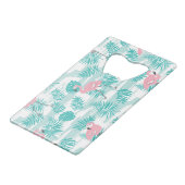flamants roses, feuilles de palmiers verts, tropic (Devant Angle)