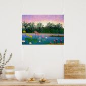 Flamants roses - Henri Rousseau Poster pourpre (Cuisine)