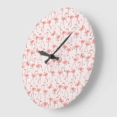 Flamants roses Horloge rose (Angle)