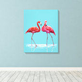 Flamants roses Impression de toile étirée (Insitu (Plancher de Bois))