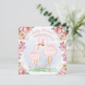 Flamants roses Invitation douche (Debout devant)