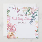 Flamants roses Invitation douche (Dos)