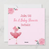 Flamants roses Invitation douche (Dos)