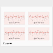 Flamants roses Ligne rose rectangle autocollant (Feuille)
