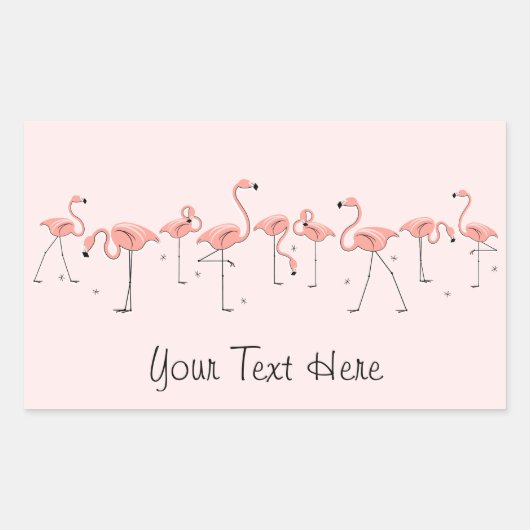 Flamants roses Ligne rose rectangle autocollant (Devant)