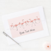 Flamants roses Ligne rose rectangle autocollant (Enveloppe)