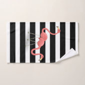 Flamants roses mignons et adorables, rayures (Serviette à main)