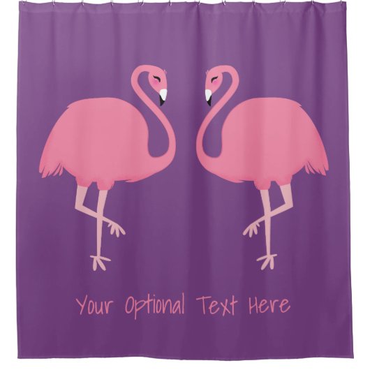 Flamants roses mignons rideaux de douche texte per (Devant)