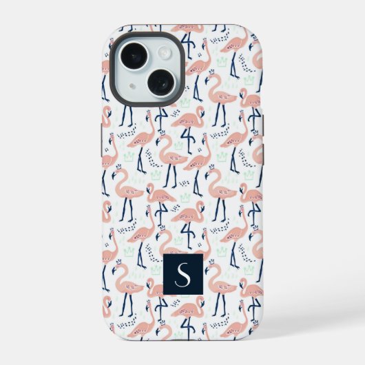 Flamants Roses Modernes Monogramme (Verso)