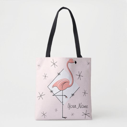 Flamants roses Nom diamant rose sur tout le sac fo (Devant)