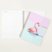 Flamants roses pastel moderne rayé (Devant avec enveloppe)