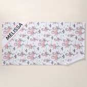 Flamants roses personnalisés et serviette de plage (Devant)