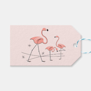 Flamants roses Pink Trio 2 étiquettes cadeaux