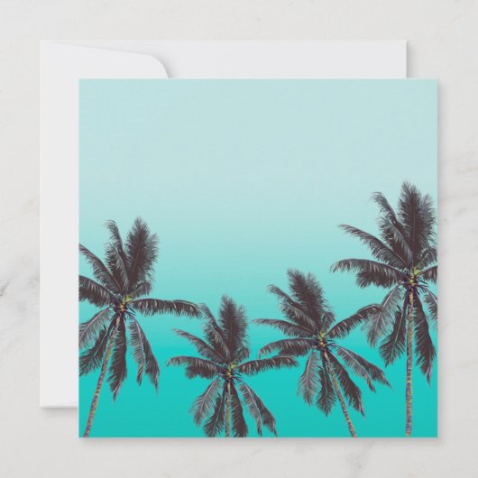 Flamants roses Plage tropicale Mariage Invitation (Dos)