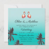 Flamants roses Plage tropicale Mariage Invitation (Devant)