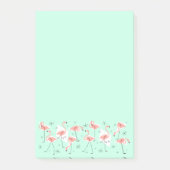 Flamants roses Retro Green Large post-it note vert (Devant)