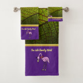 Flamants roses romantiques roses avec feuille de f (En situation)