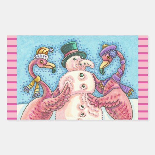Flamants roses ROSE CONSTRUIRE STICKERS DE NOËL DE (Devant)