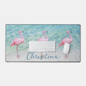 Flamants roses Rose Cute Plage Tropical Personnali (Clavier et souris)