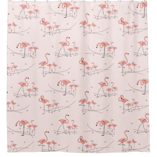 Flamants roses rose Multi rideau de douche (Devant)