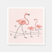 Flamants roses Rose Trio 2 serviettes en papier (Devant)