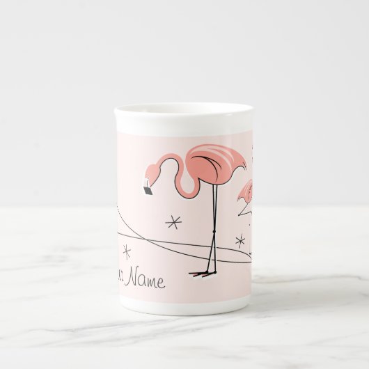 Flamants roses Rose Trio 3 Nom os chine mug (Devant)