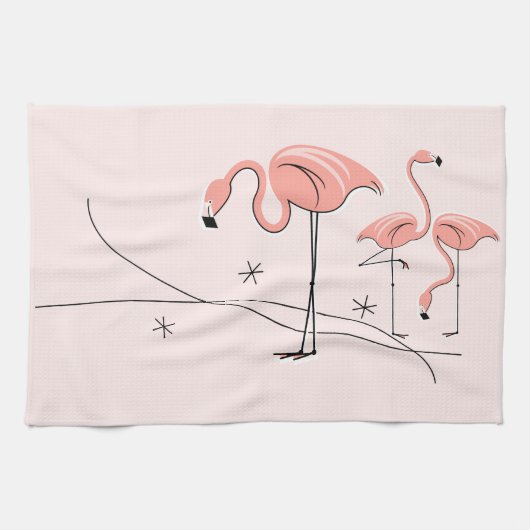 Flamants roses Rose Trio 3 serviette de cuisine (Horizontal)