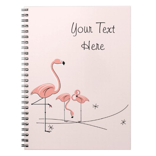 Flamants roses rose Trio 4 carnet texte (Devant)