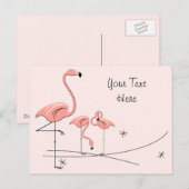 Flamants roses Rose Trio 4 Texte carte postale (Devant / Derrière)