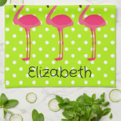 Flamants roses rose tropicale Serviette personnali (Plié)