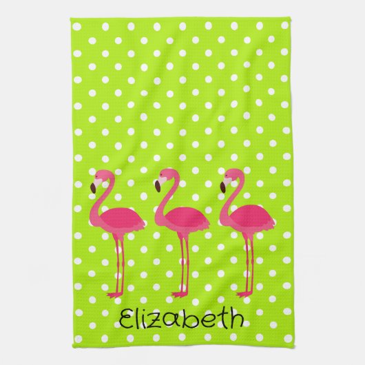 Flamants roses rose tropicale Serviette personnali (Vertical)