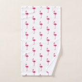 Flamants roses rose tropicale sur blanc (Serviette à main)