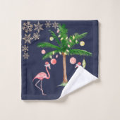 Flamants roses roses adorables, Palm Snowflakes (Gant de toilette)