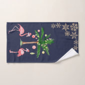 Flamants roses roses adorables, Palm Snowflakes (Serviette à main)
