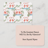 Flamants roses roses doux Valentine - Cartes pour  (Devant / Derrière)