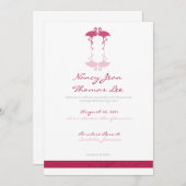 Flamants roses roses Faire-part de mariage (Devant / Derrière)