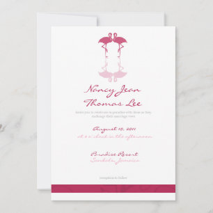 Flamants roses roses Faire-part de mariage