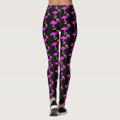 Flamants roses roses Leggings noirs (Dos)
