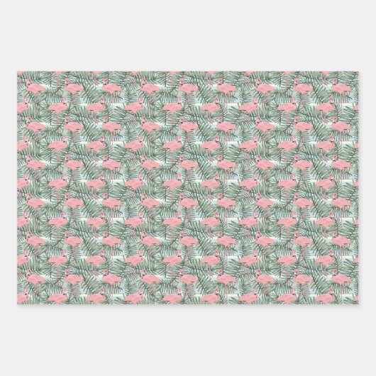 Flamants roses roses mignons Palm Tree Feuille Aqu (Devant)