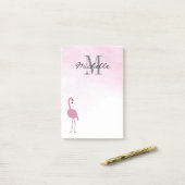 Flamants roses roses Notes post-it personnalisées (Sur un bureau)