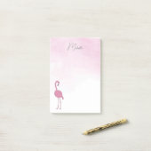 Flamants roses roses Notes post-it personnalisées (Sur un bureau)