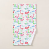 Flamants roses roses Oiseaux d'étang (Serviette à main)