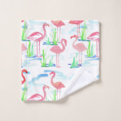 Flamants roses roses Oiseaux d'étang (Gant de toilette)