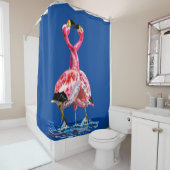 Flamants roses roses rideau de douche - Vos couleu (En situation)
