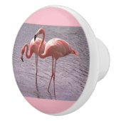 Flamants roses roses sur les boutons en céramique (Droite)