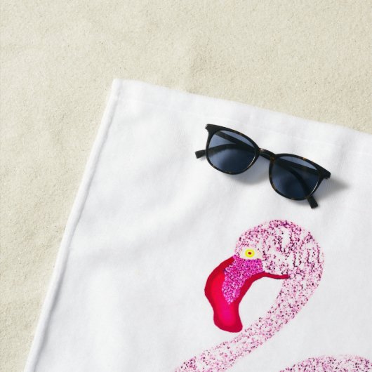 Flamants roses serviette de plage Glory (En situation)